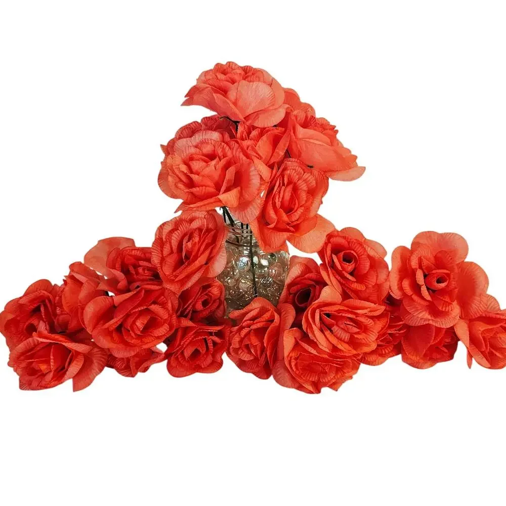 Artificial Coral Silk Roses 3